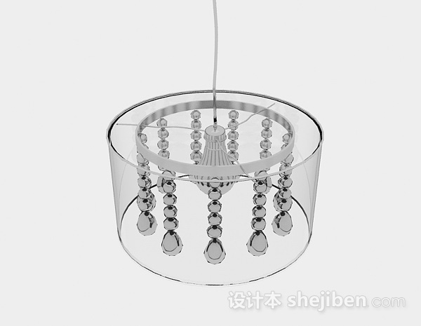 设计本现代风格客厅透明水晶吊灯3d模型下载