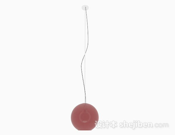 免费红色球形吊灯3d模型下载