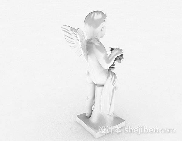 设计本白色小天使摆设品3d模型下载