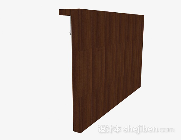 设计本现代风格棕色木质花纹电视背景墙3d模型下载