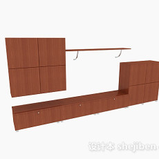 简约木质电视柜3d模型下载
