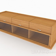 棕色木质电视柜3d模型下载