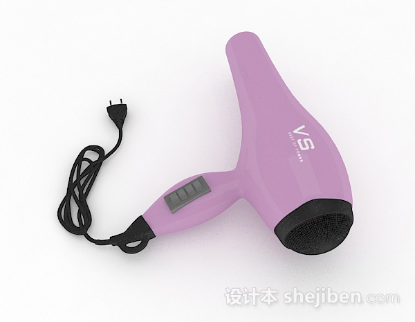 设计本现代风格紫色电吹风3d模型下载