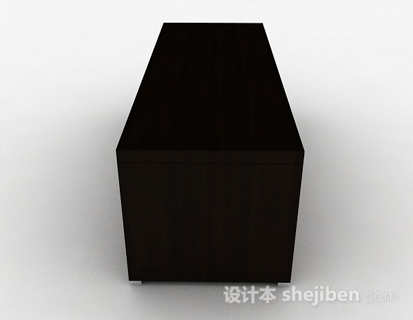 设计本现代风格深棕色木质短款电视柜3d模型下载