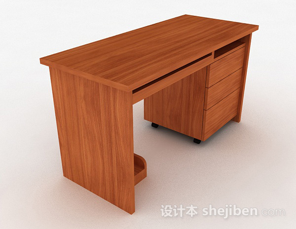 棕色木质书桌