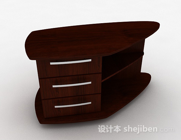 棕色木质床头柜3d模型下载