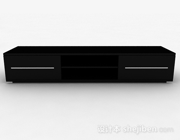 现代风格现代风格黑色时尚电视柜3d模型下载