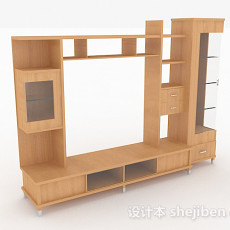 木质家居电视柜3d模型下载