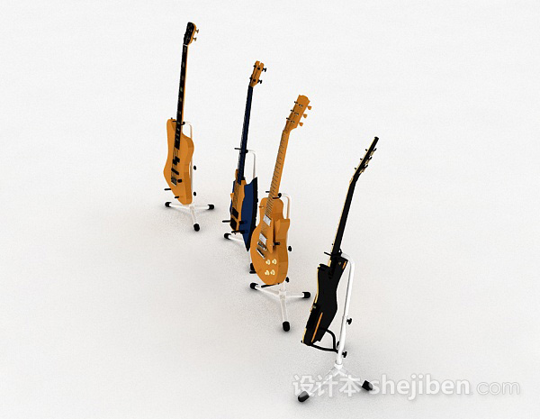 现代风格吉他3d模型下载