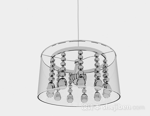 免费现代风格客厅透明水晶吊灯3d模型下载