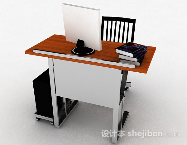 免费书桌椅组合3d模型下载