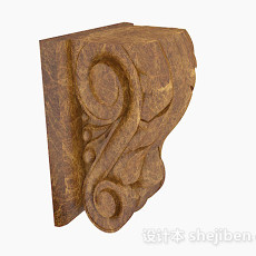 中式风格石质雕塑品3d模型下载