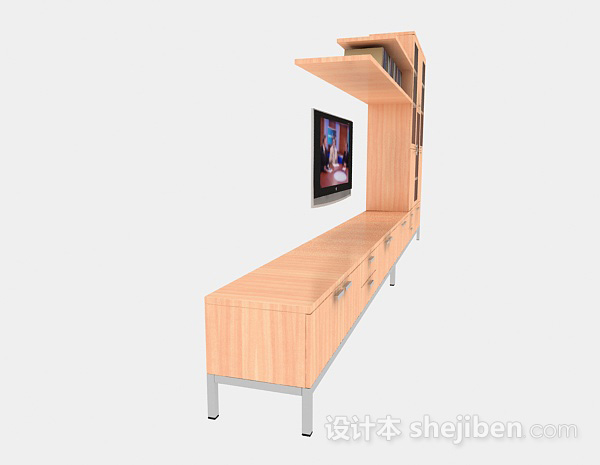 设计本家居木质电视柜3d模型下载