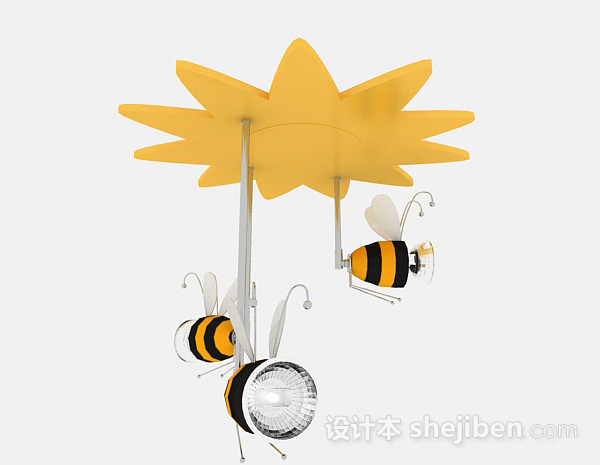 现代风格蜜蜂造型吊灯3d模型下载