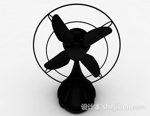 现代风格黑色电风扇3d模型下载