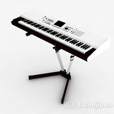 现代风格白色电子琴3d模型下载