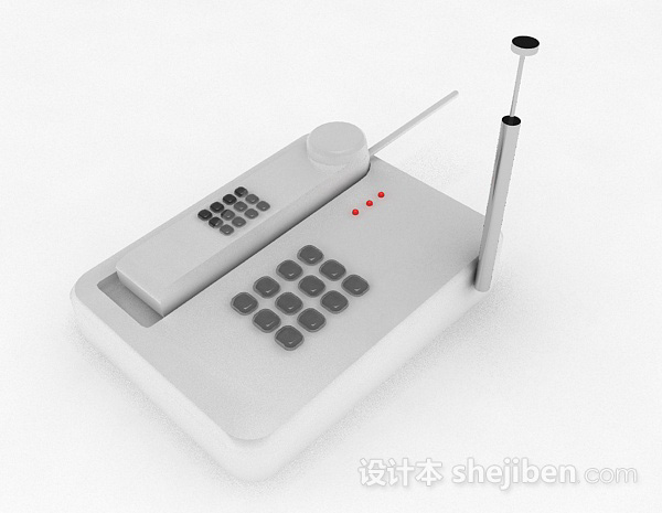 现代风格白色电话机3d模型下载