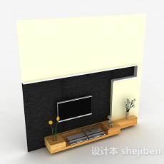 最新现代风格时尚木质电视柜3d模型下载