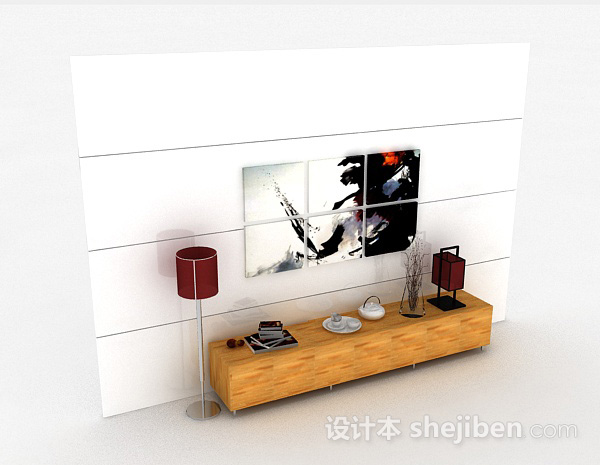 现代木质条纹电视柜