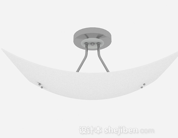现代风格现代风格白色简单造型吊灯3d模型下载