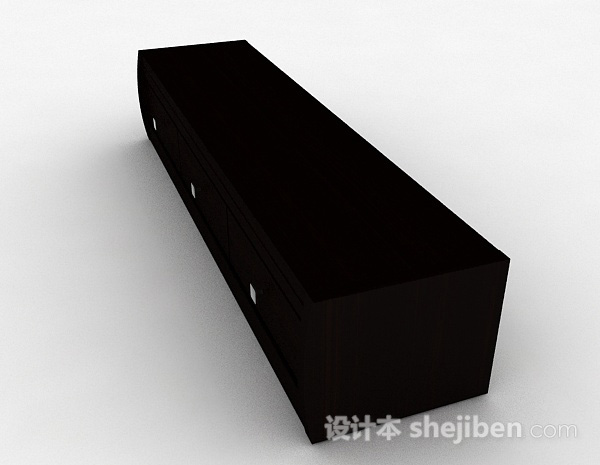 设计本现代风格黑色木制电视柜3d模型下载