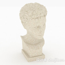 欧式风格白色石膏雕塑人物摆件3d模型下载