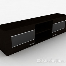 现代风格深棕色方形电视柜3d模型下载