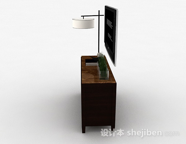 设计本现代风格大理石台面电视柜3d模型下载