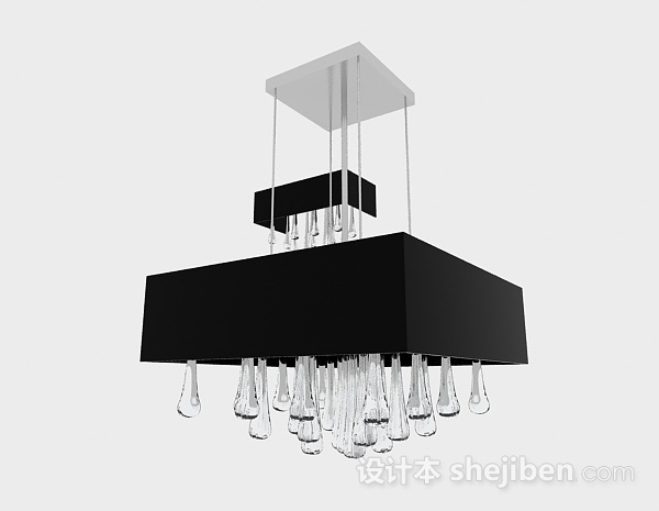 现代风格现代风格方形水晶组合吊灯3d模型下载
