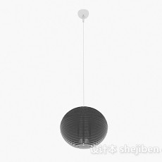 时尚黑色球形吊灯3d模型下载