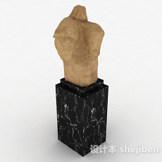 现代风格石头雕刻品3d模型下载