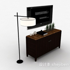 现代风格大理石台面电视柜3d模型下载