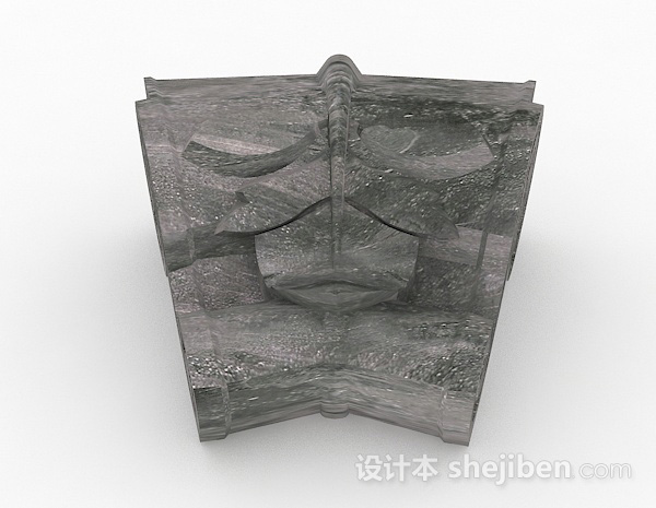 中式风格中式风格石质雕塑品3d模型下载