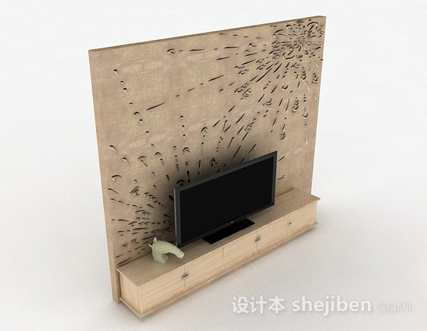 现代风格浅色木质电视柜
