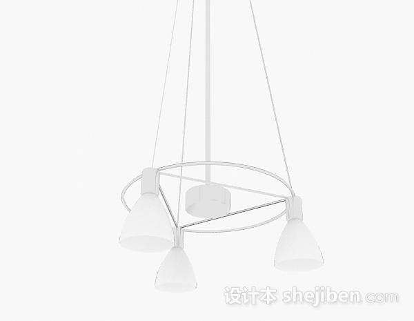 设计本白色吊灯3d模型下载