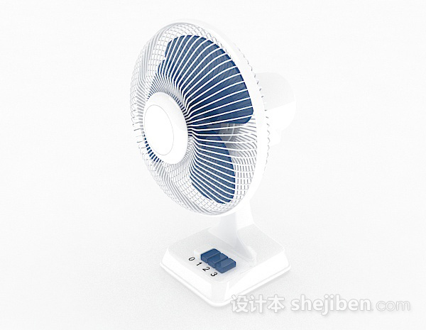免费现代风格白色电风扇3d模型下载