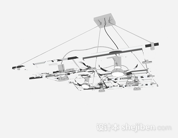 设计本个性玻璃吊灯3d模型下载