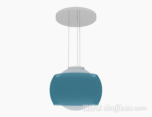 设计本蓝色吊灯3d模型下载