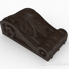 中式风格棕色石头雕塑品3d模型下载