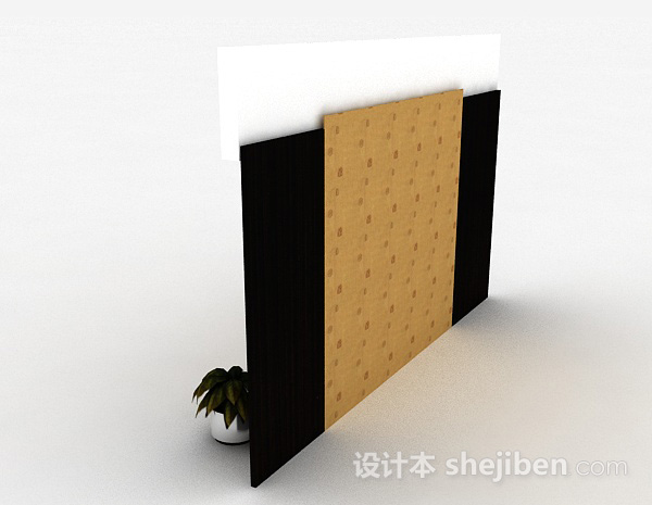 设计本现代风格黑色木质电视柜3d模型下载