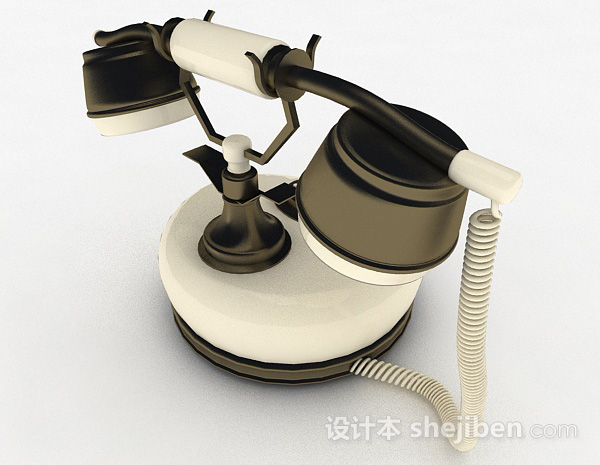 设计本欧式复古电话机3d模型下载