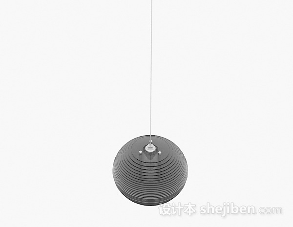 设计本时尚黑色球形吊灯3d模型下载