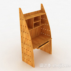 黄色书桌柜3d模型下载