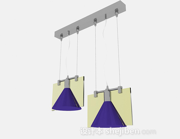 现代风格现代风格时尚紫色吊灯3d模型下载