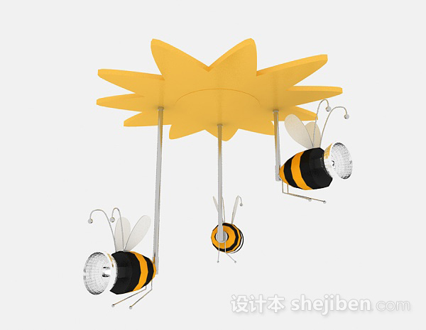 现代风格现代风格蜜蜂造型吊灯3d模型下载