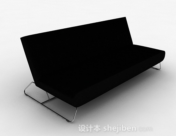 黑色简约双人沙发3d模型下载