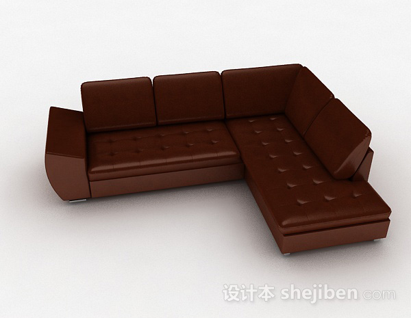 现代风格棕色多人沙发3d模型下载