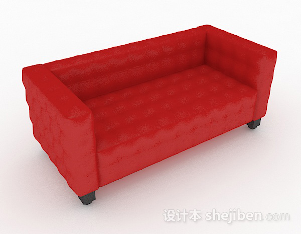 红色休闲双人沙发