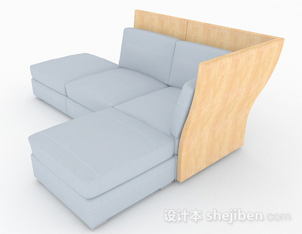 免费灰色多人沙发3d模型下载