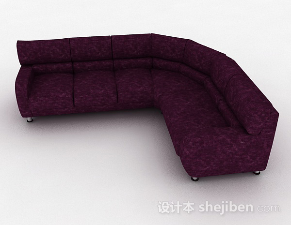 现代风格紫色多人沙发3d模型下载